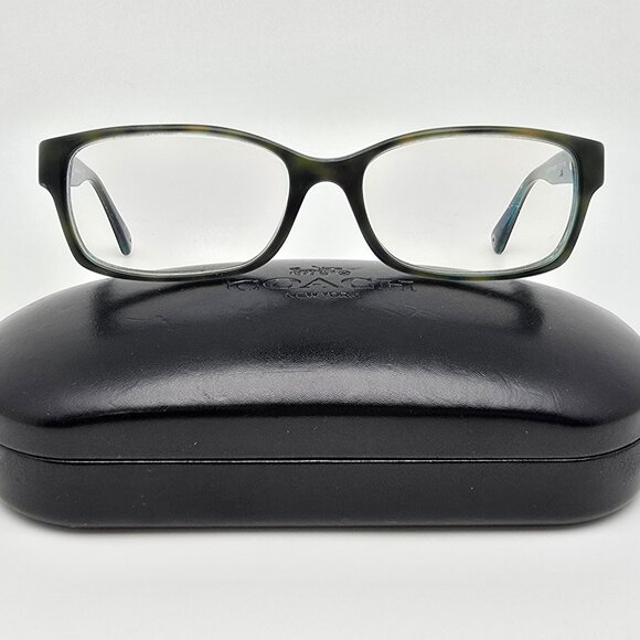 Coach HC6040 Brooklyn 5116 Dark Tortoise Teal Eyeglasses Frame w/ Case 52-16-135 - Picture 1 of 15